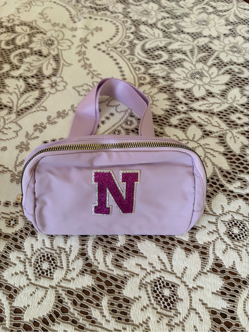 Lilac Women's belt Bag with Glitter 'N' Patch